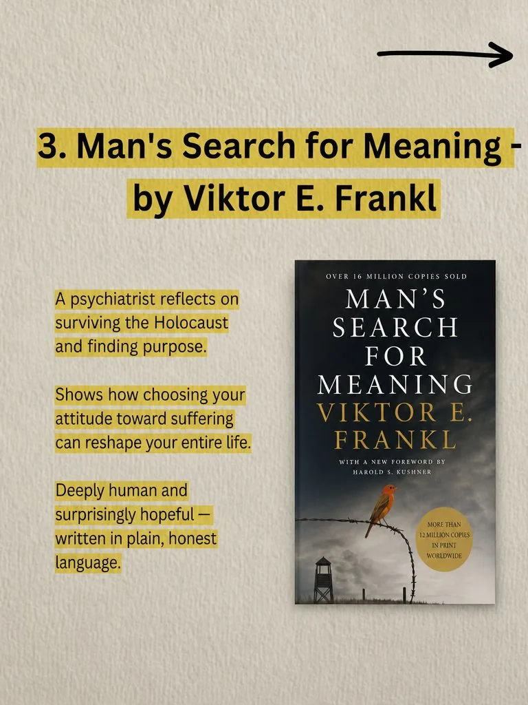 Carousel slide 4 from a Postbae example about five books you should read once in your life