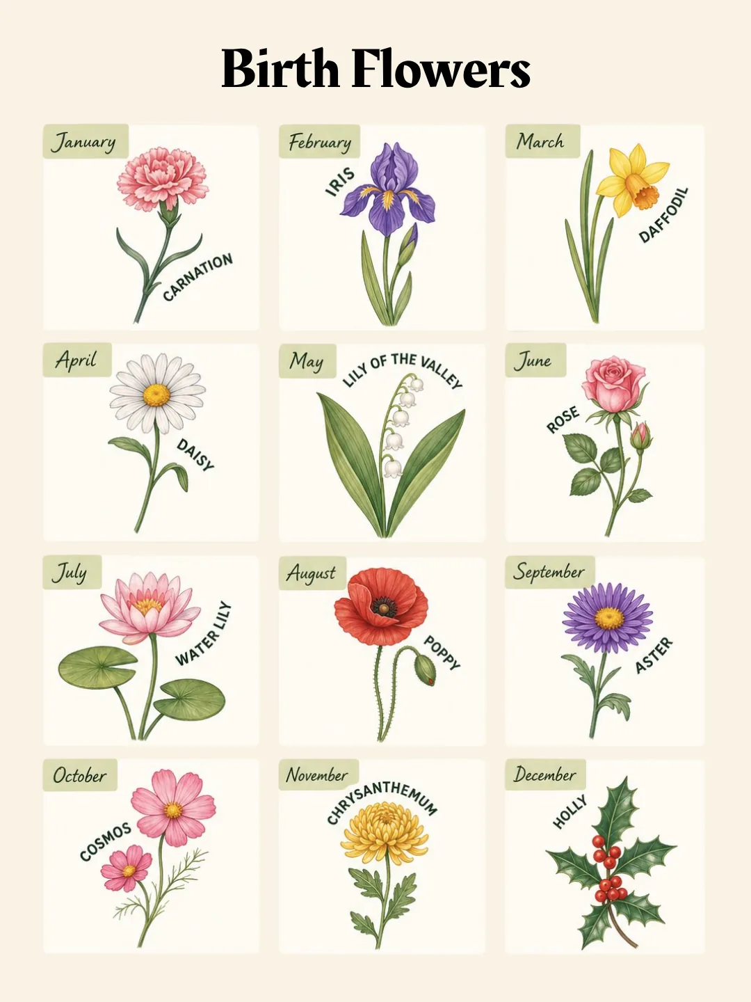 Postbae example post about birth flowers