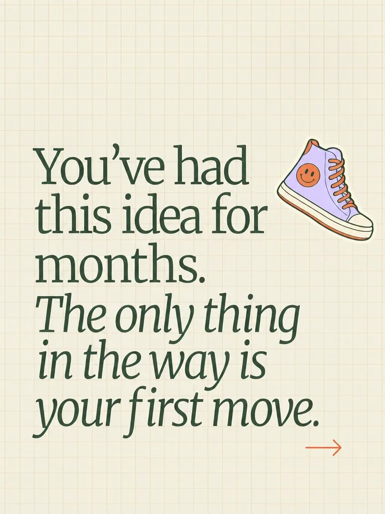 Carousel slide 3 from a Postbae example about entrepreneurs executing ideas