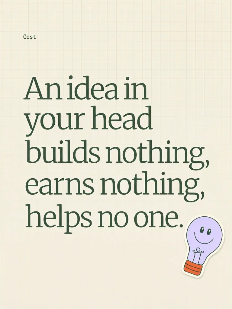 Carousel slide 6 from a Postbae example about entrepreneurs executing ideas