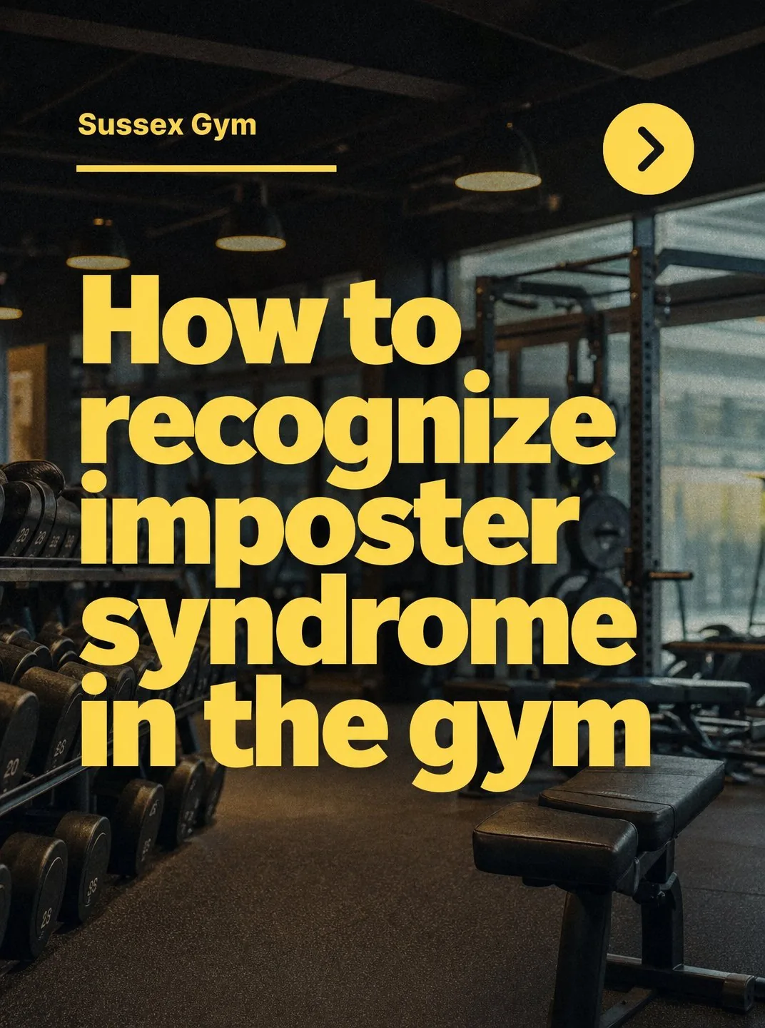 Carousel slide 1 from a Postbae example about recognizing imposter syndrome in the gym