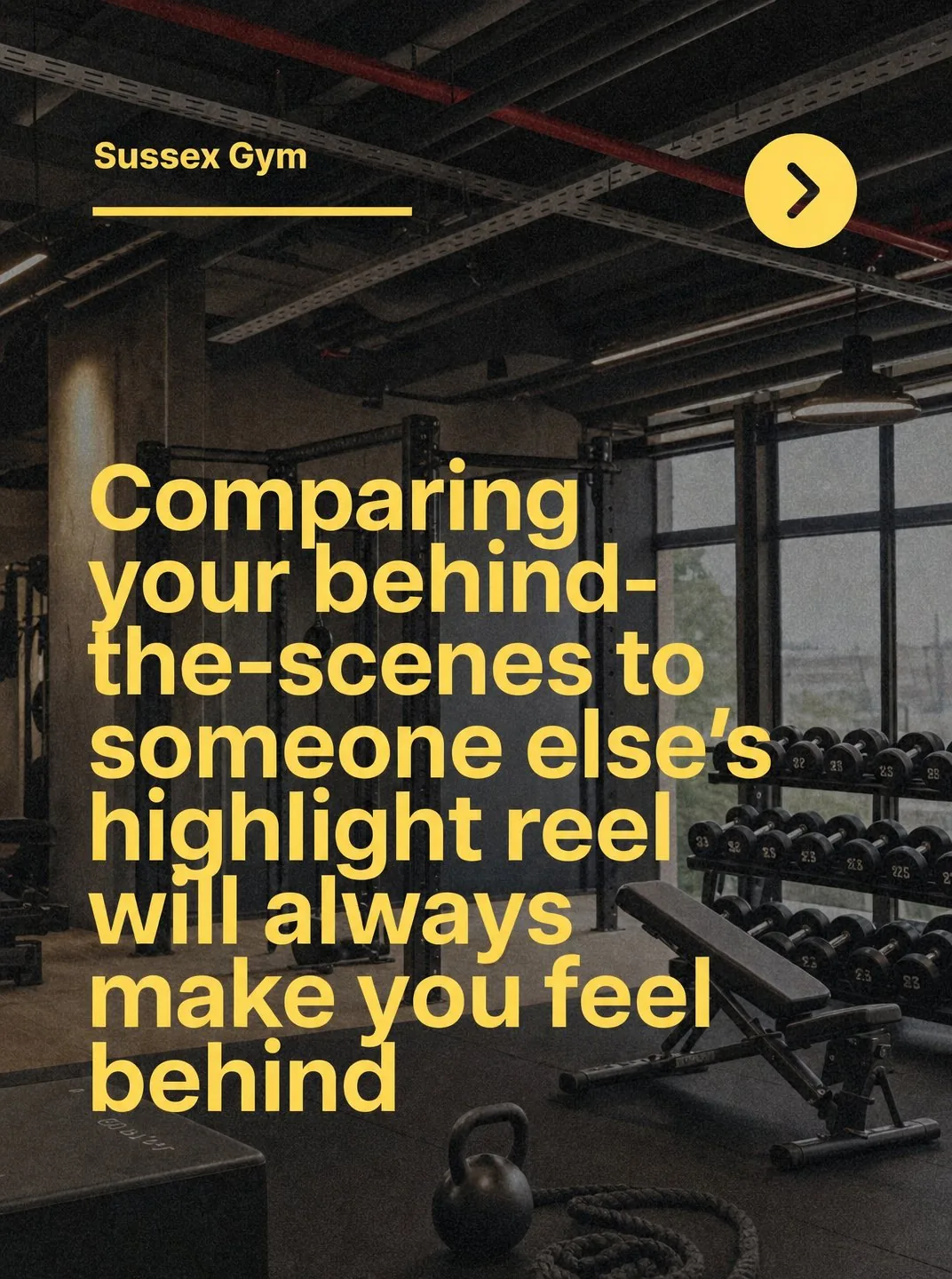 Carousel slide 3 from a Postbae example about recognizing imposter syndrome in the gym